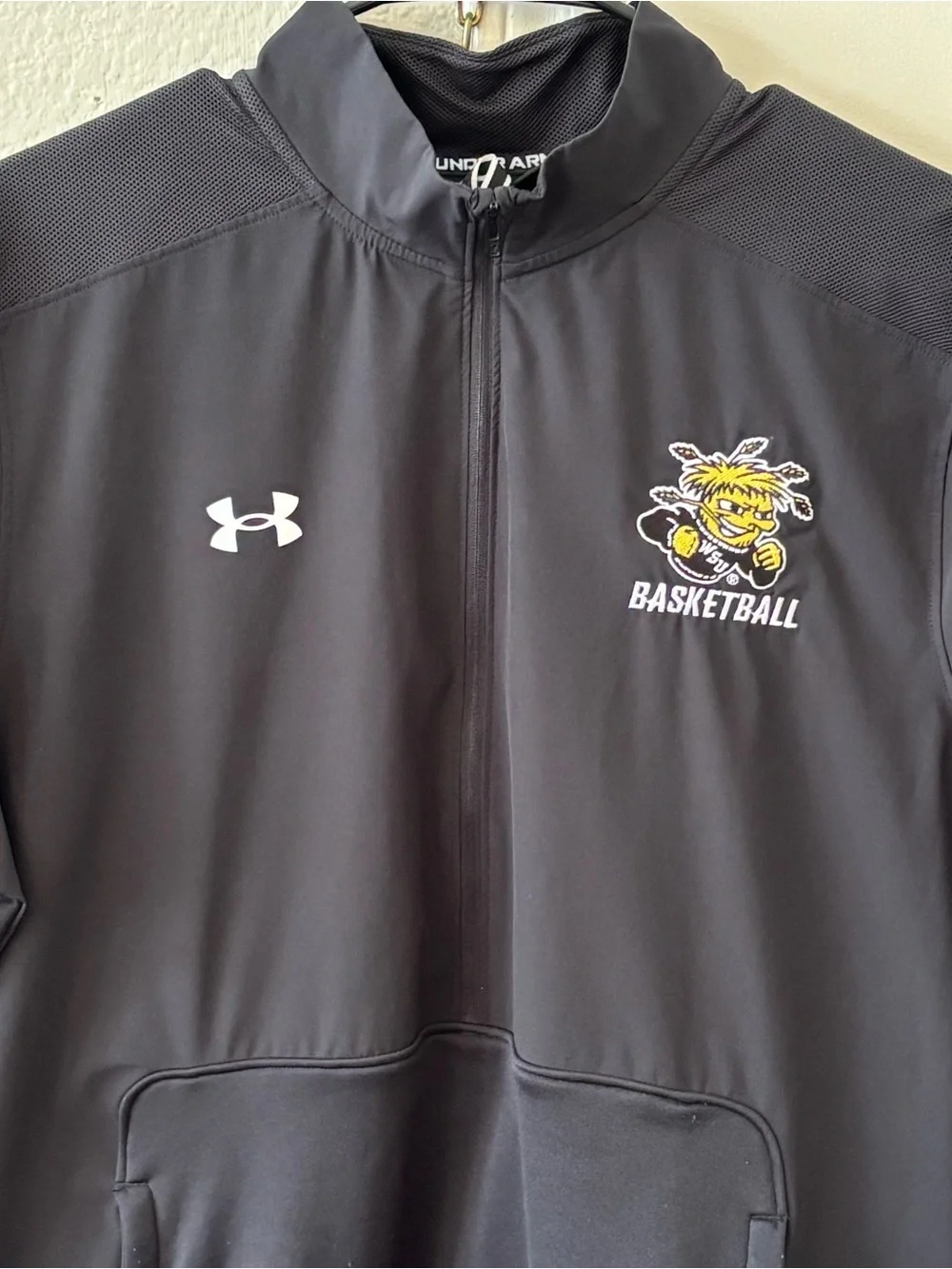Under Armour Wichita State Shockers Black Athletic Pullover with White Logo